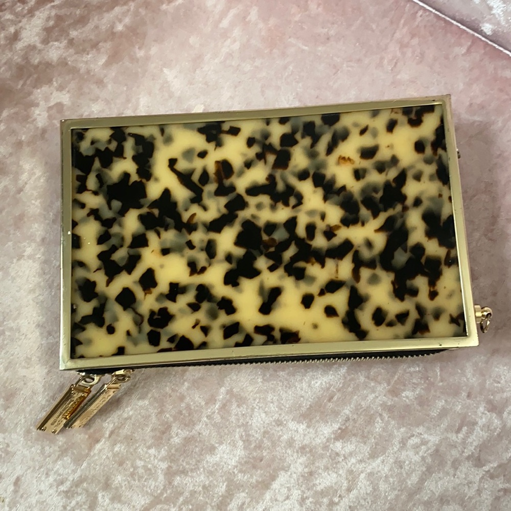 BCBGMAXAZRIA Lucite Turquoise Shell Box Clutch